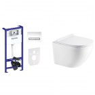 Triberg Hamnes Torne 7w1 stelaż podtynkowy miska z deską 42515000 i przycisk spłukujący chrom błyszczący 58301100