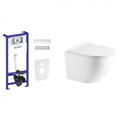 Triberg Hamnes Torne 7w1 stelaż podtynkowy miska z deską 42515000 i przycisk spłukujący chrom błyszczący 58301100