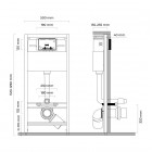 Oltens Hamnes zestaw 7w1 stelaż podtynkowy miska z deską i przycisk spłukujący chrom błyszczący 58301100