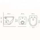 Oltens Hamnes zestaw 7w1 stelaż podtynkowy miska z deską i przycisk spłukujący czarny mat 58302300