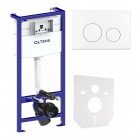 Oltens Hamnes zestaw 7w1 stelaż podtynkowy miska z deską i przycisk spłukujący biały 58301000