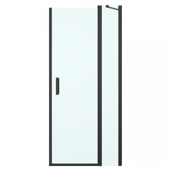 Oltens Verdal drzwi prysznicowe 80 cm czarny mat/szkło przezroczyste 21203300
