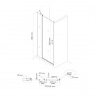 Oltens Verdal drzwi prysznicowe 80 cm czarny mat/szkło przezroczyste 21203300