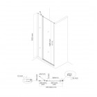 Oltens Verdal drzwi prysznicowe 90 cm czarny mat/szkło przezroczyste 21204300