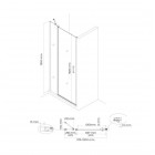 Oltens Verdal drzwi prysznicowe 100 cm czarny mat/szkło przezroczyste 21205300