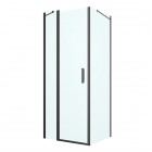Oltens Verdal kabina prysznicowa 80x80 cm kwadratowa czarny mat/szkło przezroczyste 20010300
