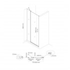 Oltens Verdal kabina prysznicowa 80x80 cm kwadratowa czarny mat/szkło przezroczyste 20010300