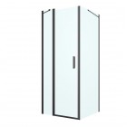 Oltens Verdal kabina prysznicowa 80x90 cm prostokątna czarny mat/szkło przezroczyste 20220300