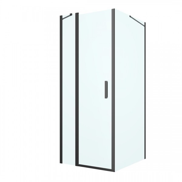 Oltens Verdal kabina prysznicowa 80x100 cm prostokątna czarny mat/szkło przezroczyste 20206300