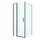 Oltens Verdal kabina prysznicowa 80x100 cm prostokątna czarny mat/szkło przezroczyste 20206300