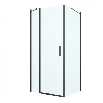 Oltens Verdal kabina prysznicowa 90x90 cm kwadratowa czarny mat/szkło przezroczyste 20011300