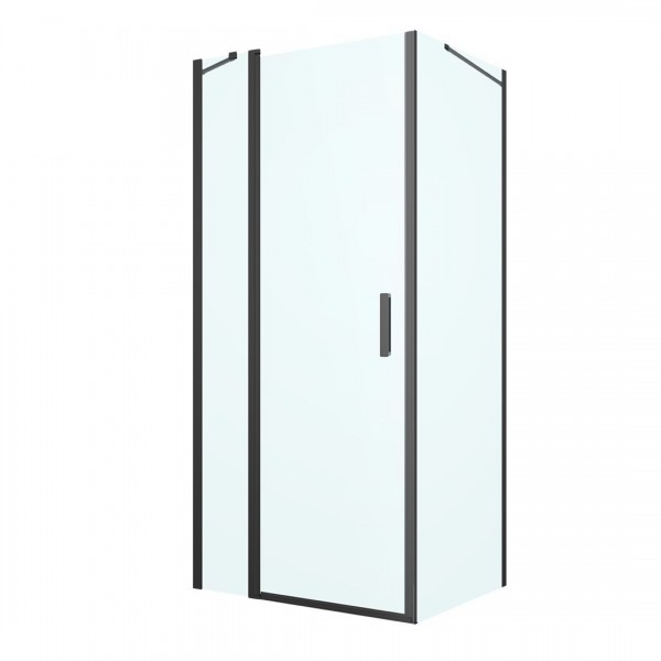 Oltens Verdal kabina prysznicowa 90x80 cm prostokątna czarny mat/szkło przezroczyste 20207300