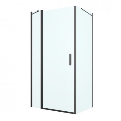 Oltens Verdal kabina prysznicowa 100x80 cm prostokątna czarny mat/szkło przezroczyste 20209300