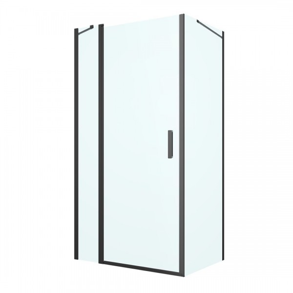 Oltens Verdal kabina prysznicowa 100x80 cm prostokątna czarny mat/szkło przezroczyste 20209300