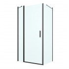 Oltens Verdal kabina prysznicowa 100x80 cm prostokątna czarny mat/szkło przezroczyste 20209300