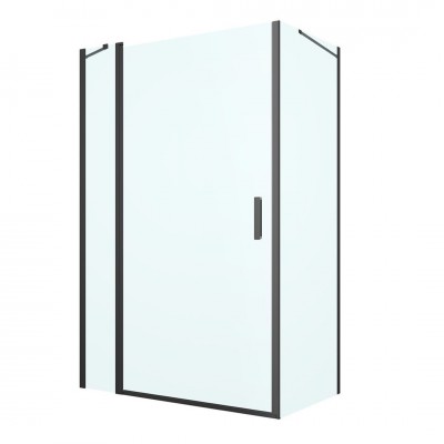 Oltens Verdal kabina prysznicowa 120x80 cm prostokątna czarny mat/szkło przezroczyste 20210300