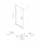 Oltens Rinnan kabina prysznicowa 90x90 cm kwadratowa czarny mat/szkło przezroczyste 20014300