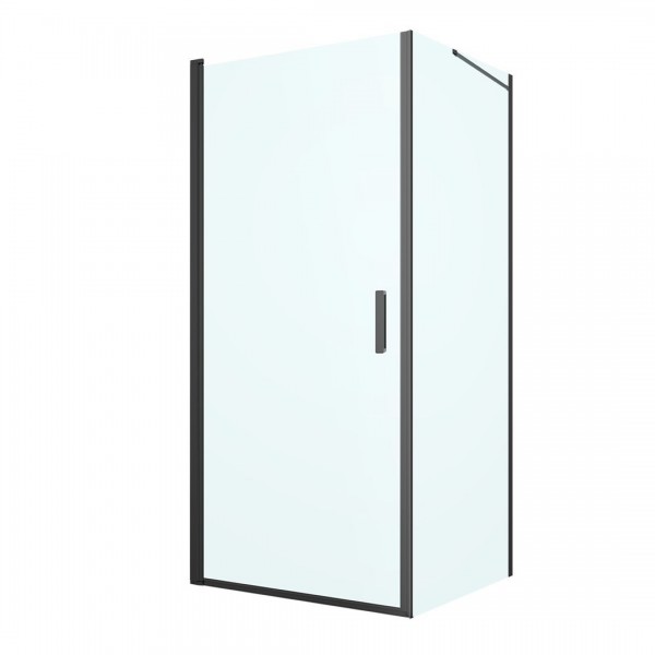 Oltens Rinnan kabina prysznicowa 90x90 cm kwadratowa czarny mat/szkło przezroczyste 20014300