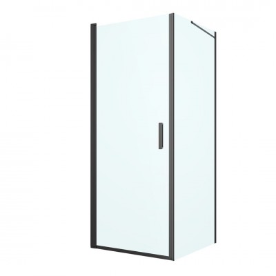 Oltens Rinnan kabina prysznicowa 80x90 cm prostokątna czarny mat/szkło przezroczyste 20212300
