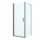 Oltens Rinnan kabina prysznicowa 80x90 cm prostokątna czarny mat/szkło przezroczyste 20212300