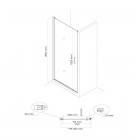 Oltens Rinnan kabina prysznicowa 80x80 cm kwadratowa czarny mat/szkło przezroczyste 20013300