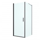 Oltens Rinnan kabina prysznicowa 80x100 cm prostokątna czarny mat/szkło przezroczyste 20215300