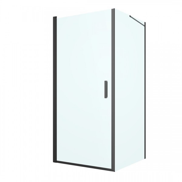 Oltens Rinnan kabina prysznicowa 90x100 cm prostokątna czarny mat/szkło przezroczyste 20217300