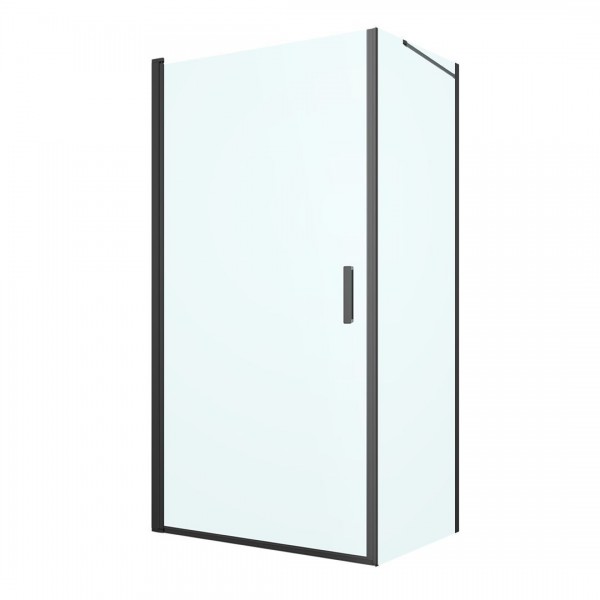 Oltens Rinnan kabina prysznicowa 100x80 cm prostokątna czarny mat/szkło przezroczyste 20218300