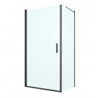 Oltens Rinnan kabina prysznicowa 100x80 cm prostokątna czarny mat/szkło przezroczyste 20218300