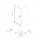 Oltens Rinnan kabina prysznicowa 100x80 cm prostokątna czarny mat/szkło przezroczyste 20218300