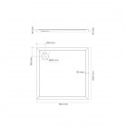 Oltens Superior brodzik kwadratowy 80x80 cm akrylowy czarny mat 17002300