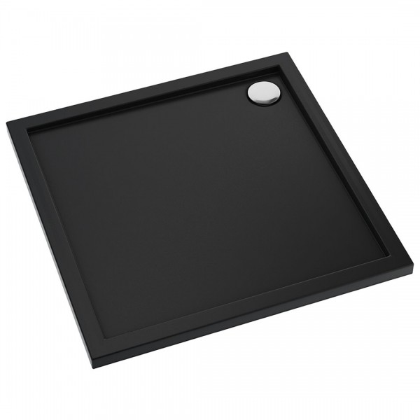 Oltens Superior brodzik kwadratowy 80x80 cm akrylowy czarny mat 17002300