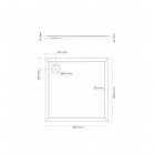 Oltens Superior brodzik kwadratowy 90x90 cm akrylowy czarny mat 17001300