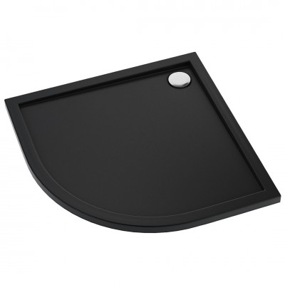 Oltens Superior brodzik półokrągły 80x80 cm akrylowy czarny mat 16001300