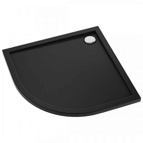 Oltens Superior brodzik półokrągły 80x80 cm akrylowy czarny mat 16001300