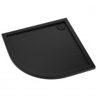 Oltens Superior brodzik półokrągły 80x80 cm akrylowy czarny mat 16001300