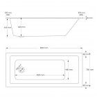 Oltens Langfoss wanna prostokątna 160x70 cm akrylowa biała 10003000