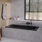 Oltens Langfoss wanna prostokątna 140x70 cm akrylowa czarny mat 10001300