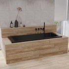 Oltens Langfoss wanna prostokątna 150x70 cm akrylowa czarny mat 10002300