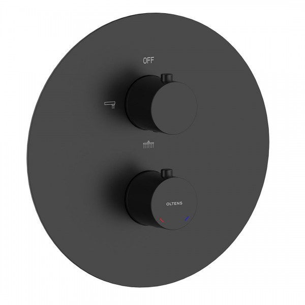 Oltens Katla bateria wannowo-prysznicowa podtynkowa termostatyczna czarny mat 34600300