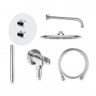 Oltens Kalta zestaw prysznicowy podtynkowy termostatyczny deszczownica 30 cm chrom 36608100