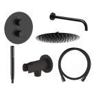 Oltens Katla zestaw prysznicowy podtynkowy termostatyczny deszczownica 30 cm czarny mat 36608300