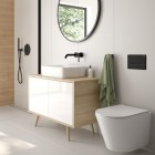 Oltens Jog miska WC wisząca PureRim z powłoką SmartClean z deską wolnoopadającą Slim 42505000