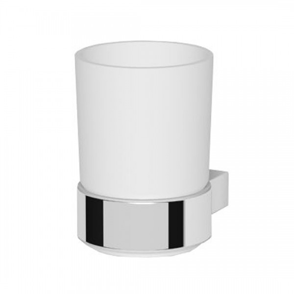 Oltens Vernal szklanka z uchwytem biała ceramika/chrom 86102000