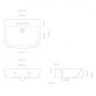 Oltens Vernal umywalka 56x45 cm wisząca biała 41002000