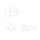 Oltens Vernal umywalka 40x32,5 cm wisząca biała 41003000