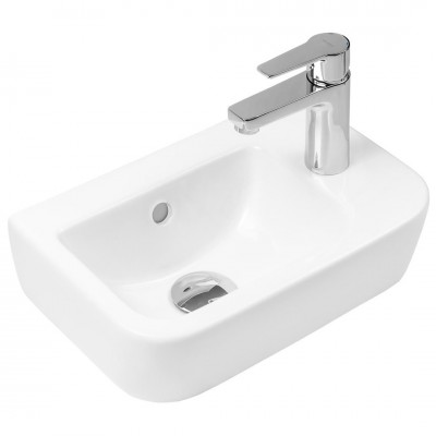 Oltens Vernal umywalka 37x24,5 cm wisząca prawa z powłoką SmartClean biała 41505000