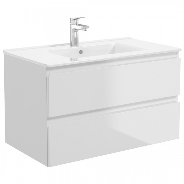 Oltens Vernal szafka 80 cm podumywalkowa wisząca biały połysk 60003000