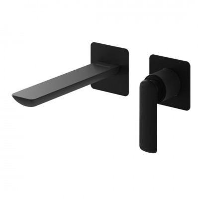 Kohlman Experience Black bateria umywalkowa podtynkowa wylewka 18 cm czarny mat QW180EB