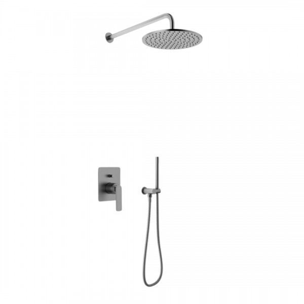 Kohlman Experience Gray kompletny zestaw prysznicowy szczotkowany grafit QW210EGR30